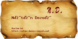 Nátán Dezső névjegykártya